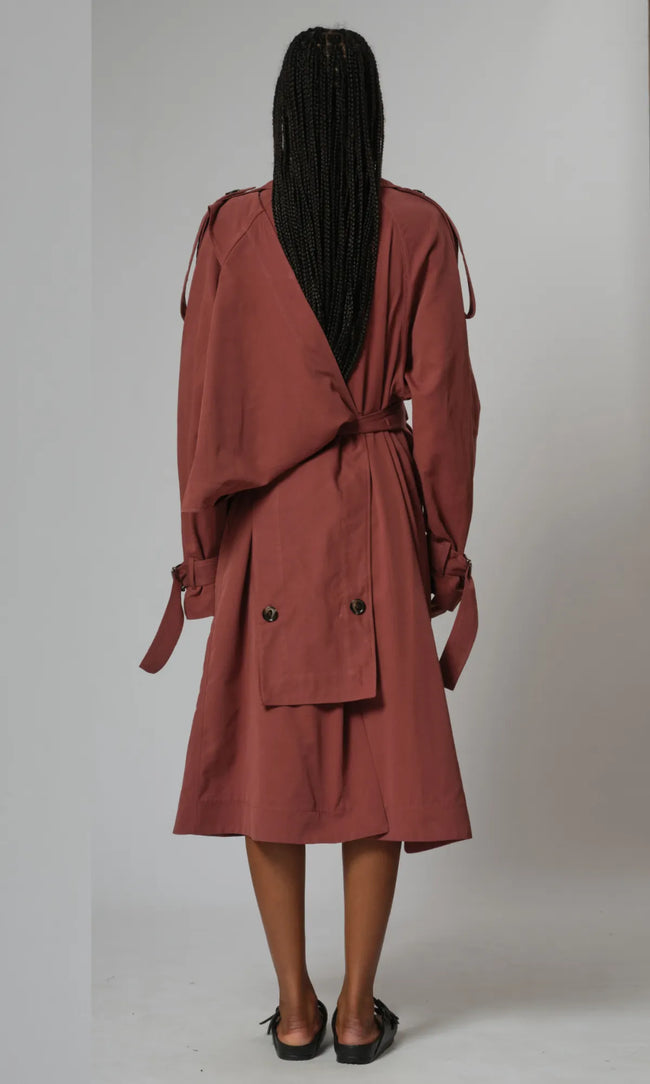 HILDEGARD Coat Brick Red - back