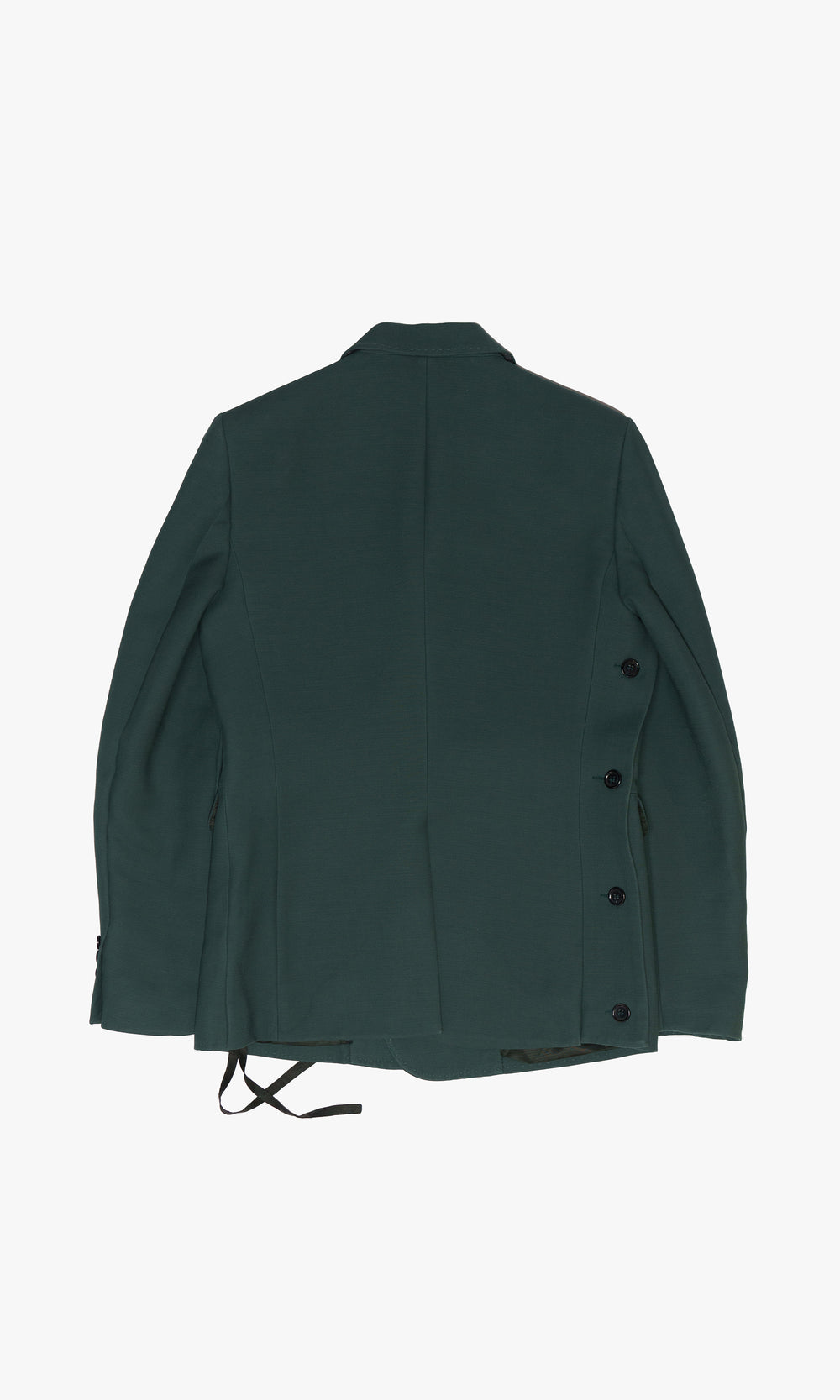 SIEGENTHALER | Back view of the suit jacket in dark green, displaying the single back vent and tailored silhouette.